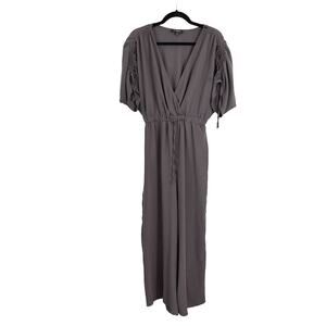 LA Charme U Jumpsuit Scrunch Sleeves Eggplant Color S